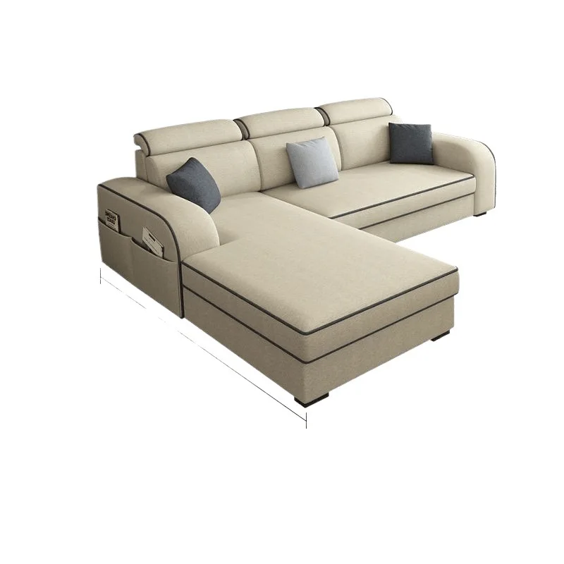

New, technical cloth, simple, large and small apartment, folding L shaped, living room, combination, fabric, sofa dual use