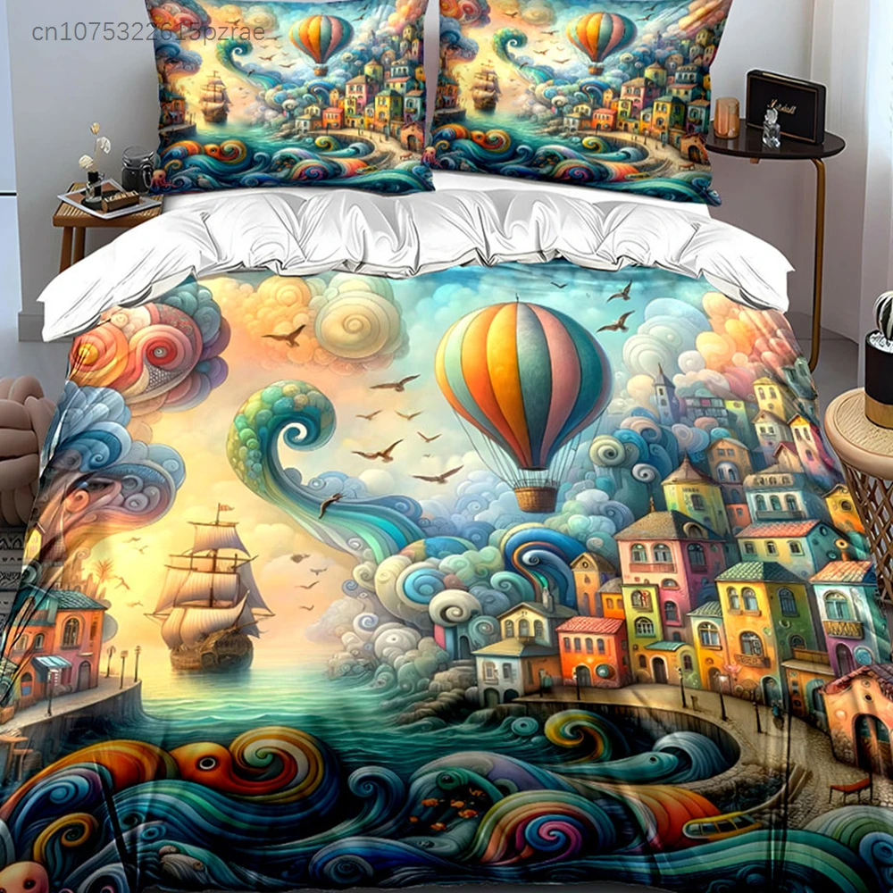 Colorful Coastal Adventure Set Multiple Sizes kid's And adults' Bedroom Exquisite 3PC Bedding set, Gift