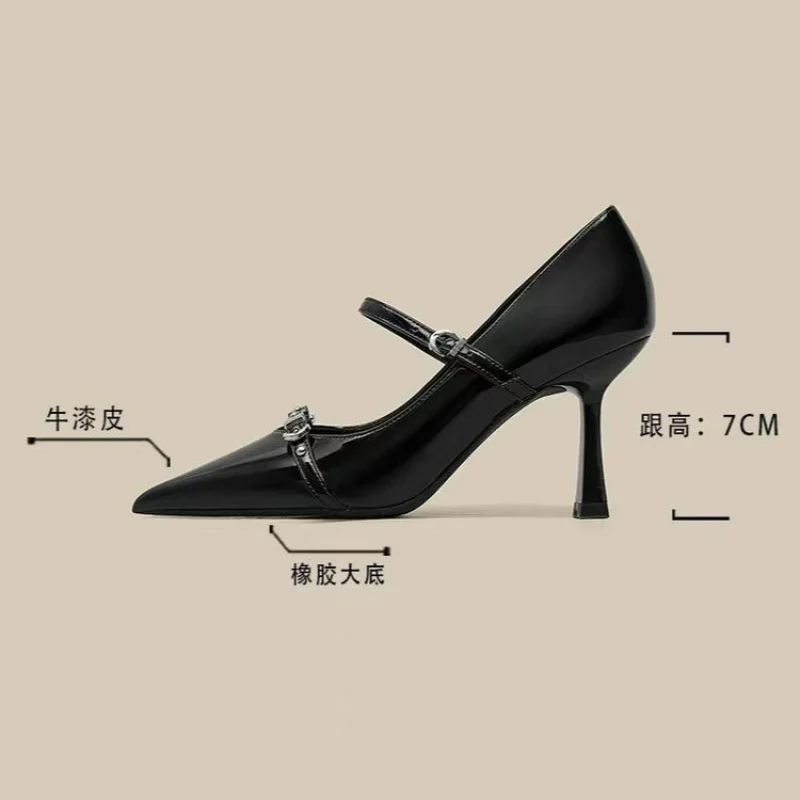 Summer New Women's Sandals Pointed Toe Women's High-heeled Sandals Sexy Luxury Women's Slip-ons Roman Sandalias De Mujer