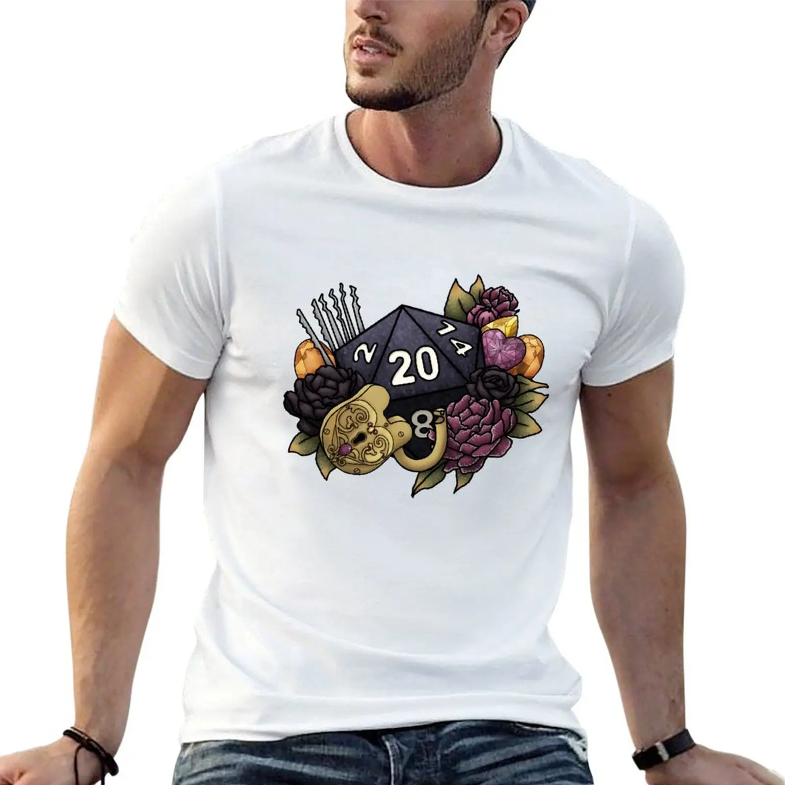

Rogue Class D20 SERIES 2 - Tabletop Gaming Dice - Thief Lockpicking T-Shirt man graphic t shirt t shirts cotton 100% T-Shirt