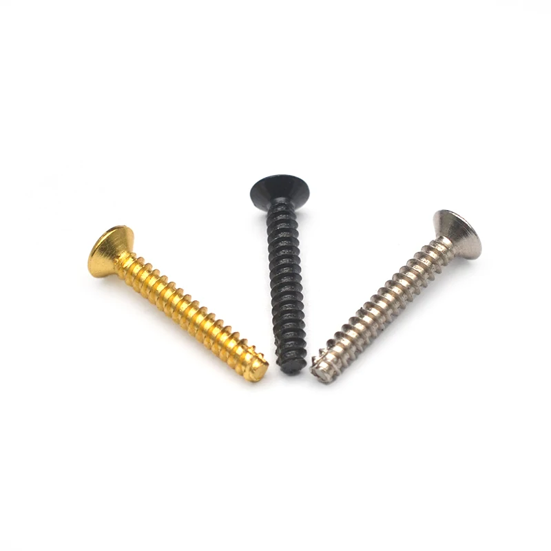 Guitar Single Coil Pickups Height Adjusting Screws 3x21MM Flat Tail Screw for Pickup installing Black/Gold/Chrome