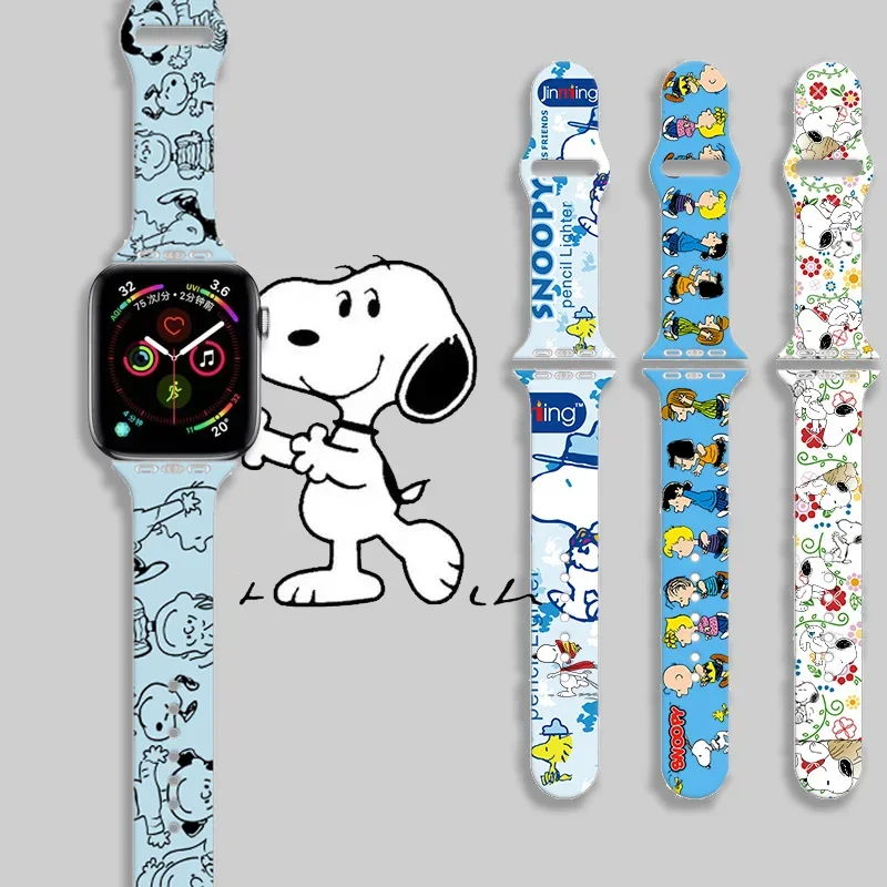 Snoopy Silicone Strap For Apple Watch Band 44mm 40mm 45mm 41mm 49mm 42mm 38mm bracelet iwatch series 7 se 3 4 5 6 8 Ultra band