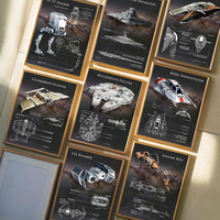 Disney Movie Millennium Falcon At Walker Posters And Prints Blueprints Airship Wall Art Canvas Painting For Living Room