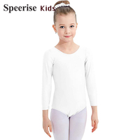 Speerise Kids Long Sleeve Ballet Leotards for Girls Scoop Neck Gymnastics Dance Bodysuits Spandex Top Professional Exercise Wear