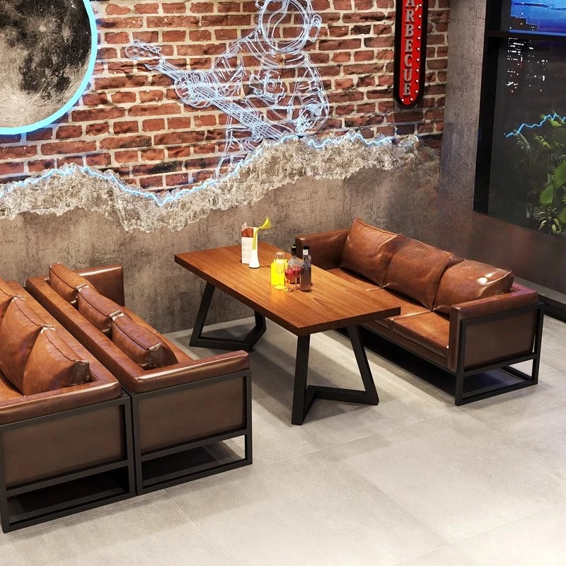 

Industrial style tavern, booth sofa