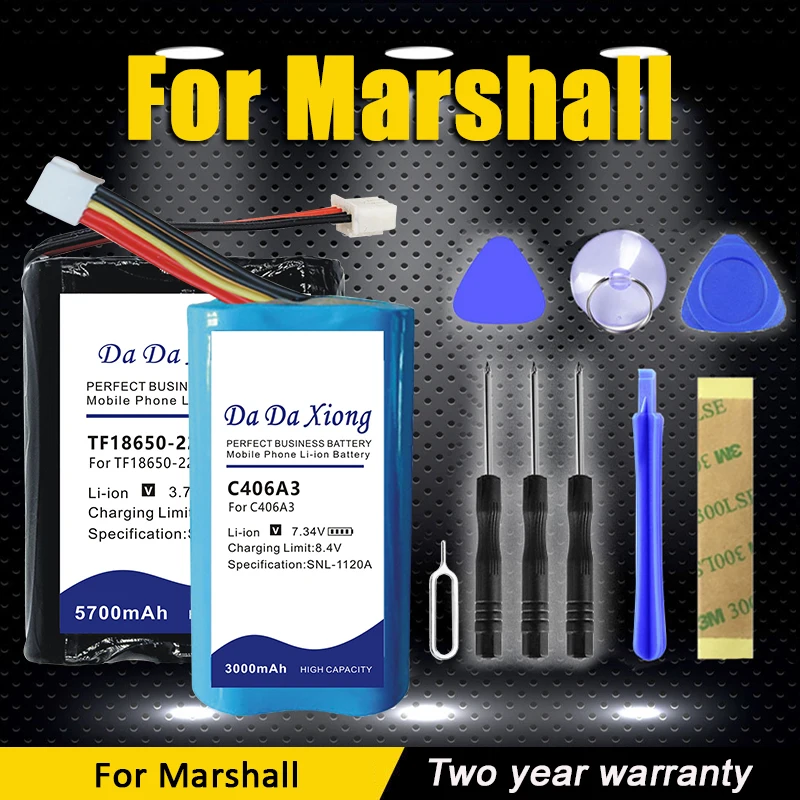 

Новый SR 603040 TF18650-2200-1S3PA C406A3 C406A2 Аккумулятор для Marshall Major II Kilburn Stockwell Emberton C406A2 C406A3 PT18650-2S