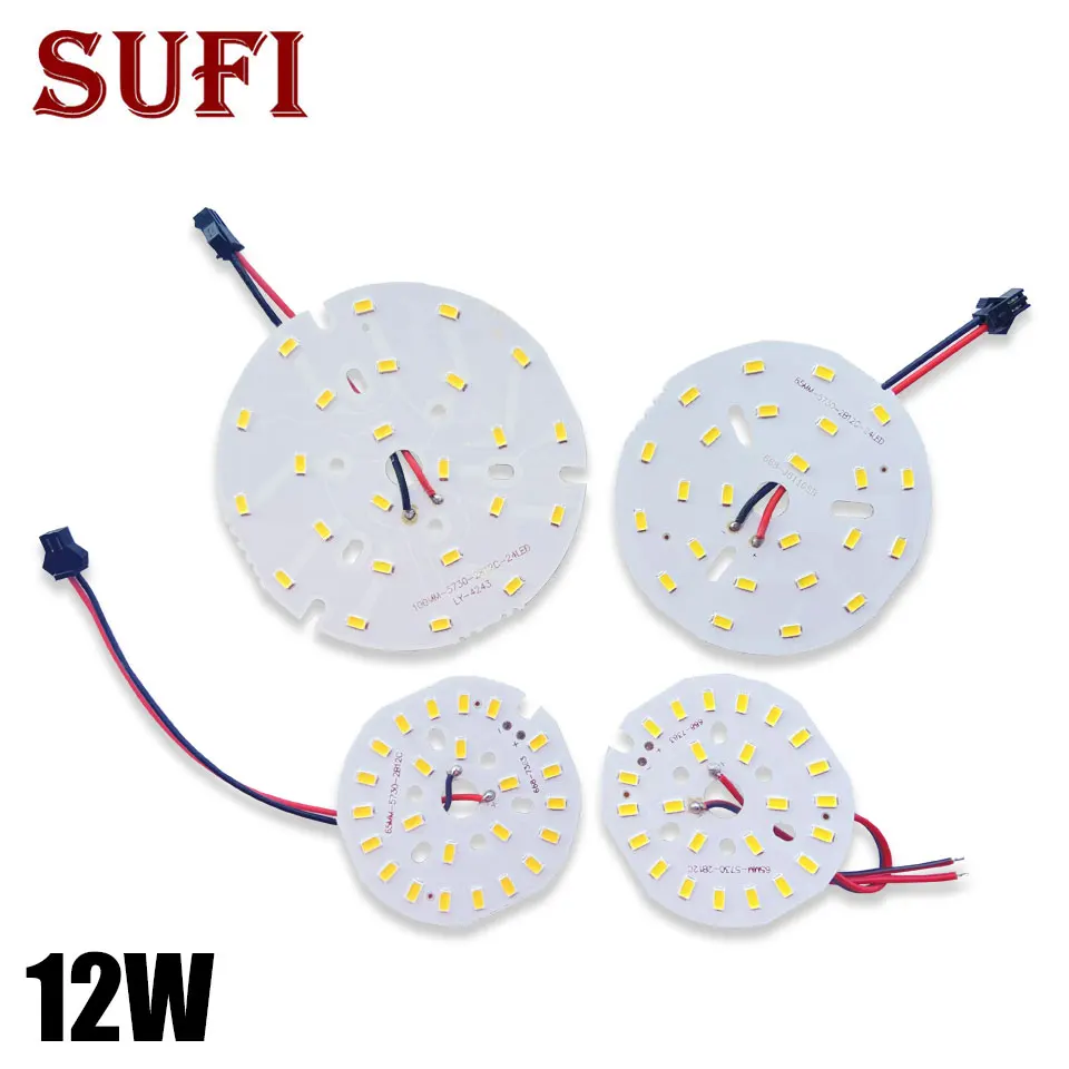 

12W LED Bulb Chip 58mm 65mm 85mm 100mm Light Beads Light Sourse With Aluminum Plate Base For 12 Watt DIY LED Lamp Bulb