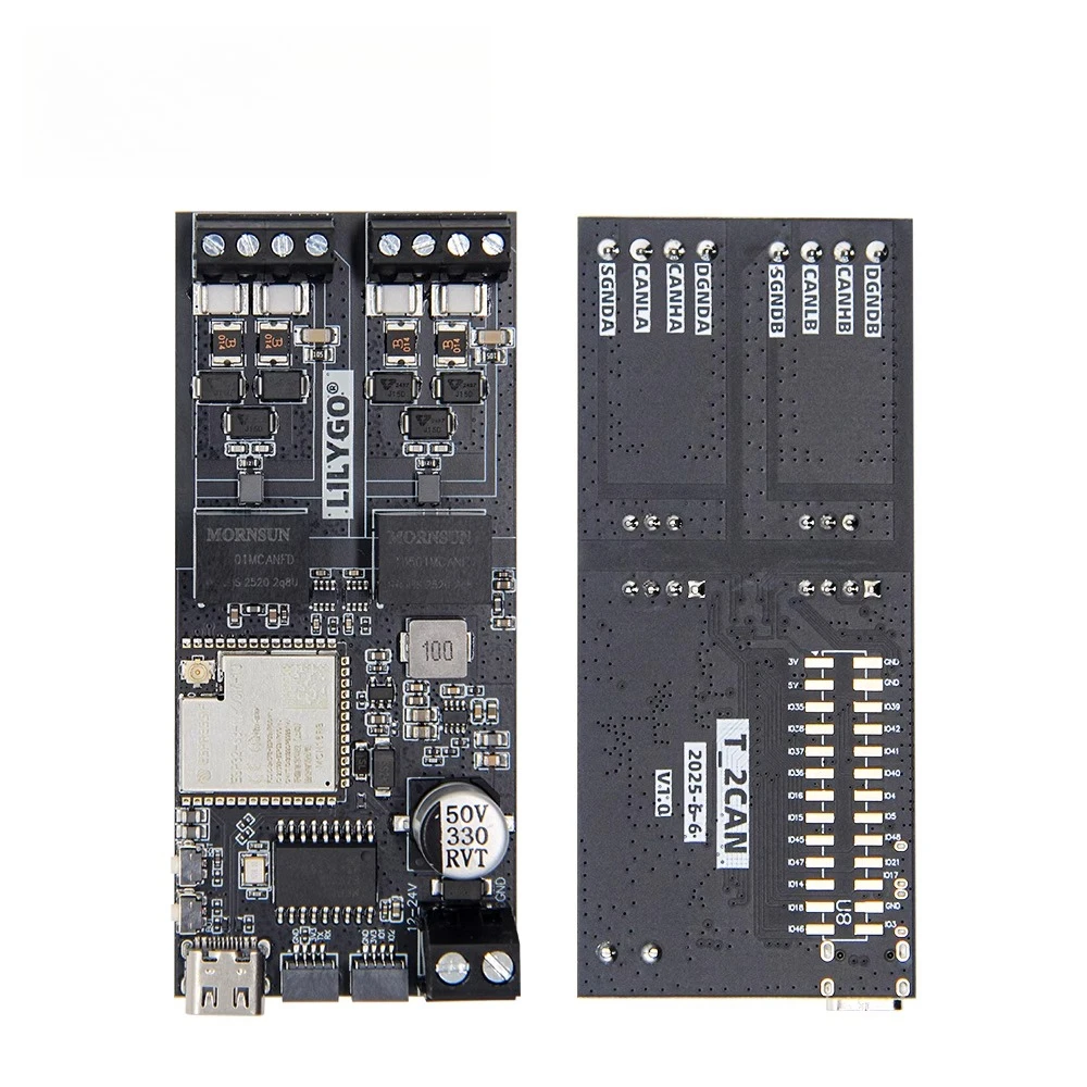 

ESP32-S3 T-2CAN Development Board, CAN + WiFi + Bluetooth QWIIC Interface