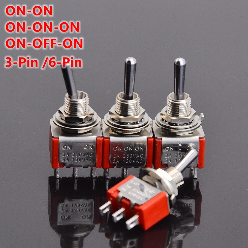 

3-Pin /6-Pin ON-ON/ON-ON-ON/ON-OFF-ON Electric Guitar or Bass DPDT Mini Toggle Switch