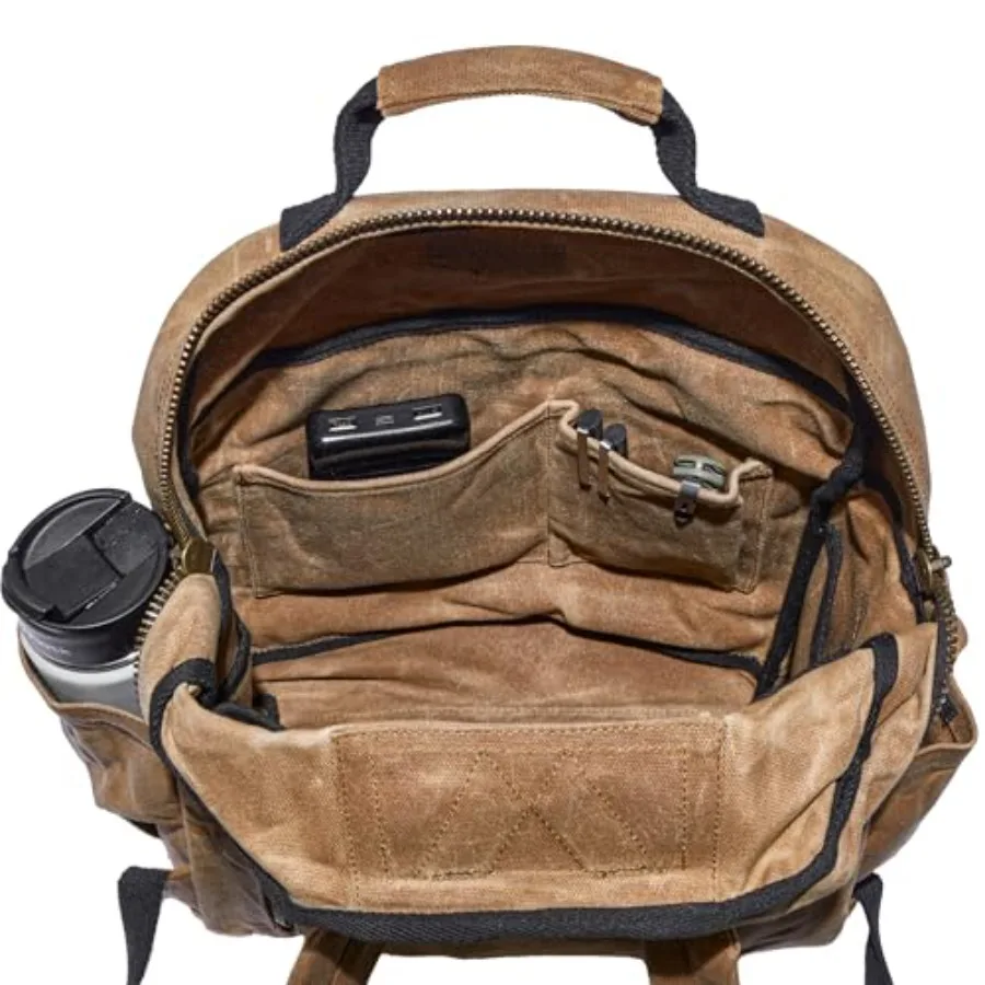 حقيبة ظهر من القماش المشمع من Readywares حقيبة ظهر متينة مع حقيبة كمبيوتر محمول مقاومة للماء حقيبة سفر للعمل والتنقل المدرسي أو الخارجي