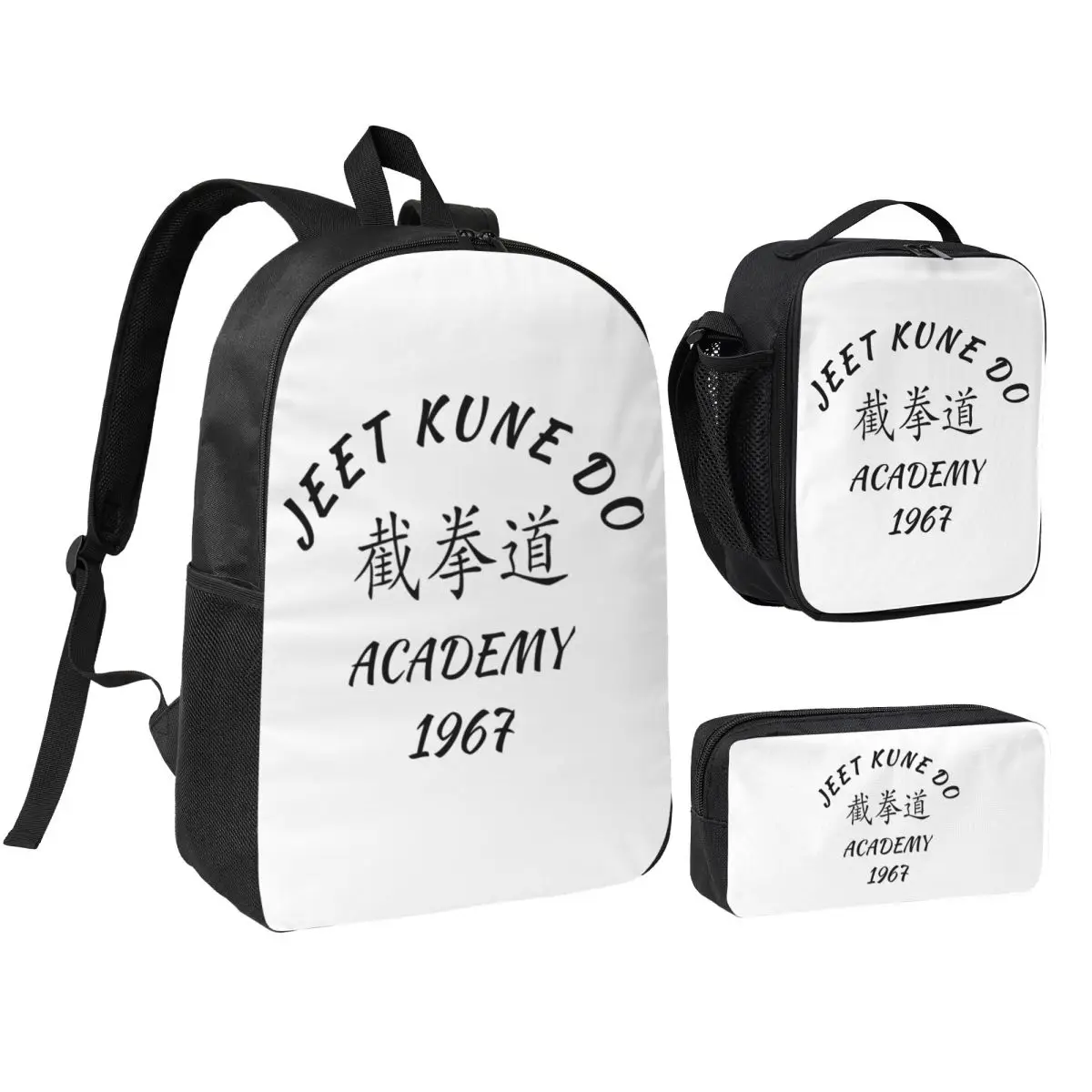 

Jeet Kune Do Shirt Martial Arts JKD Academy Backpack BookBag School Bag Shoulder Bags 3ps Insulated Lunch Bag Pencil Case