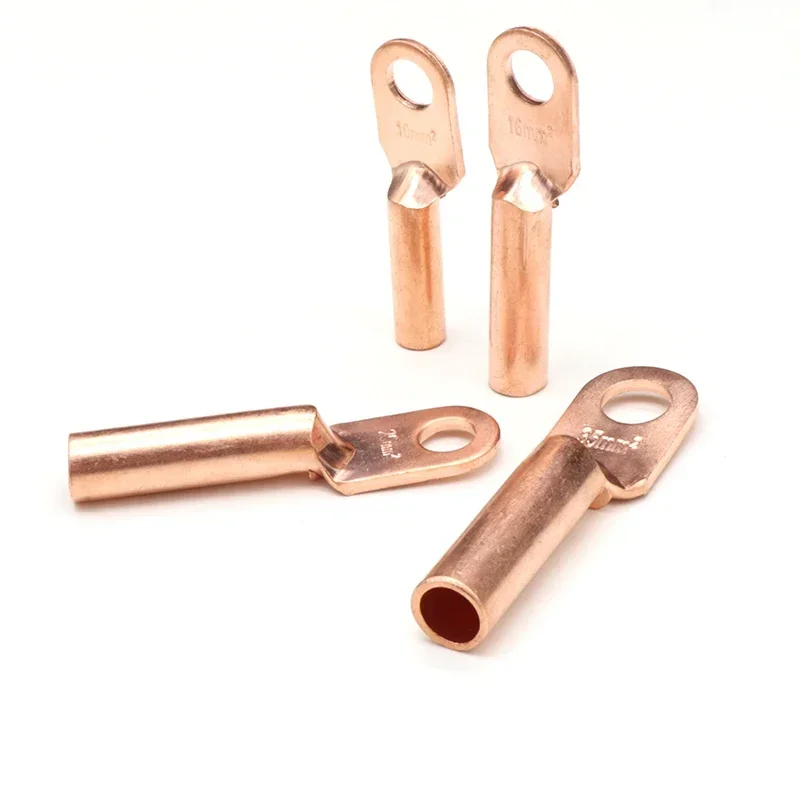 Wire Terminal Copper Crimp Splice DT-10 DT-16 DT-25 DT-35 Silver Tin Plated Block Bare Bolt Hole Nose Tube LUG Cable Connector