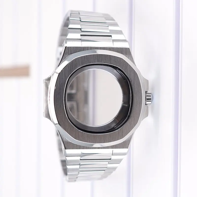 Silvery/Rose Gold 40mm For Seiko NH35 NH36 NH34 NH38 Movement Watch Case Bracelet With Sapphire Crystal 29.8mm Dial Mod Nautilus image 2