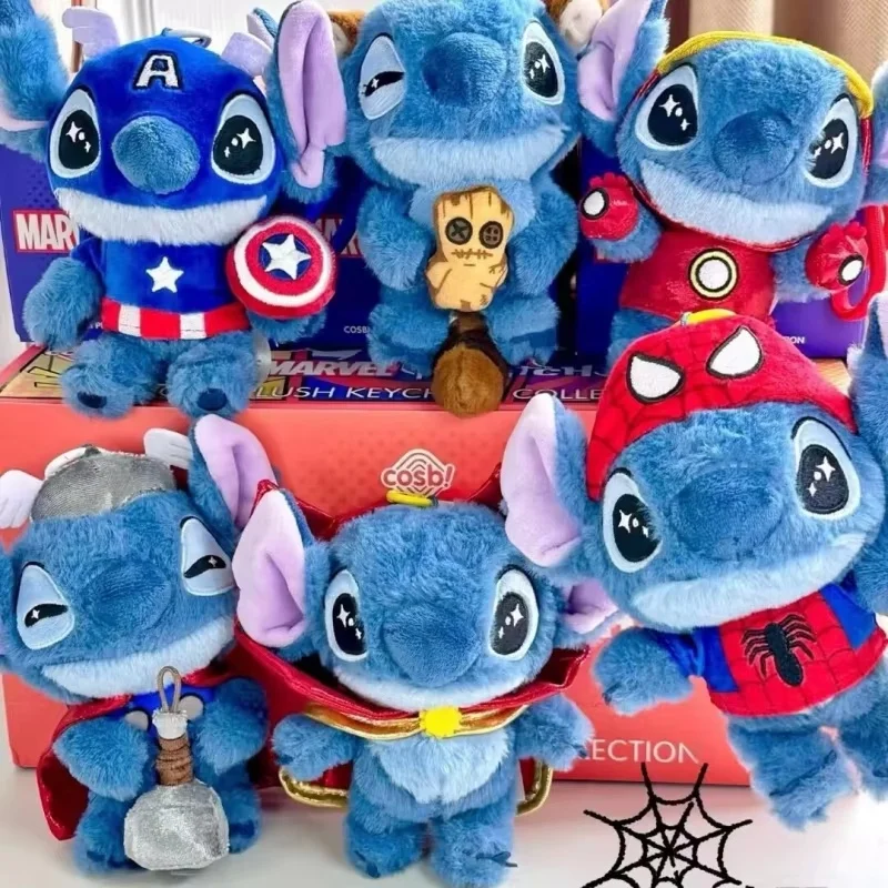 Marvel Stitch Series Blind Box - Cute Iron Man & Spider-Man Pendants Surprise Toy Collection Genuine Hot Toys Trendy Gift