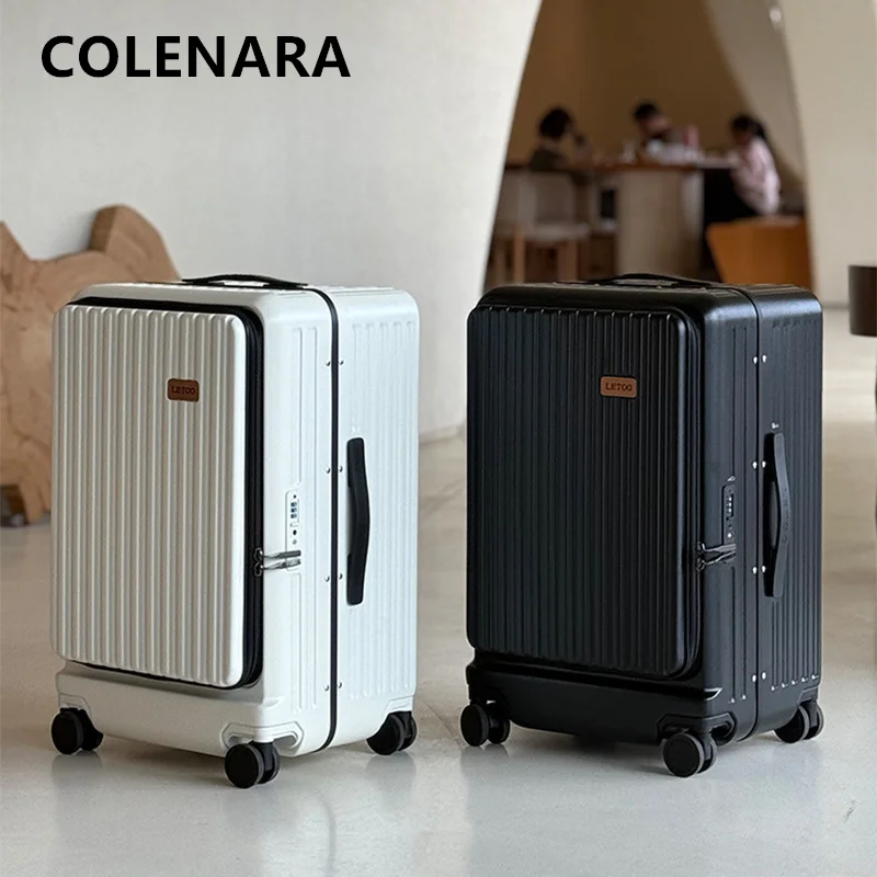 COLENARA ABS+PC Suitcase Front Opening Boarding Case Laptop Trolley Case 20