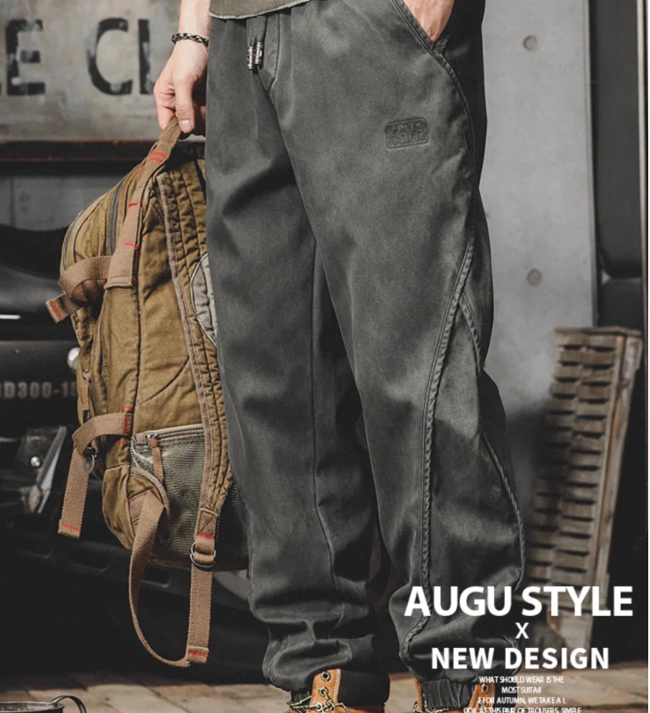 

Men's American Retro Leggings Work Pants Loose Haren Casual Pants