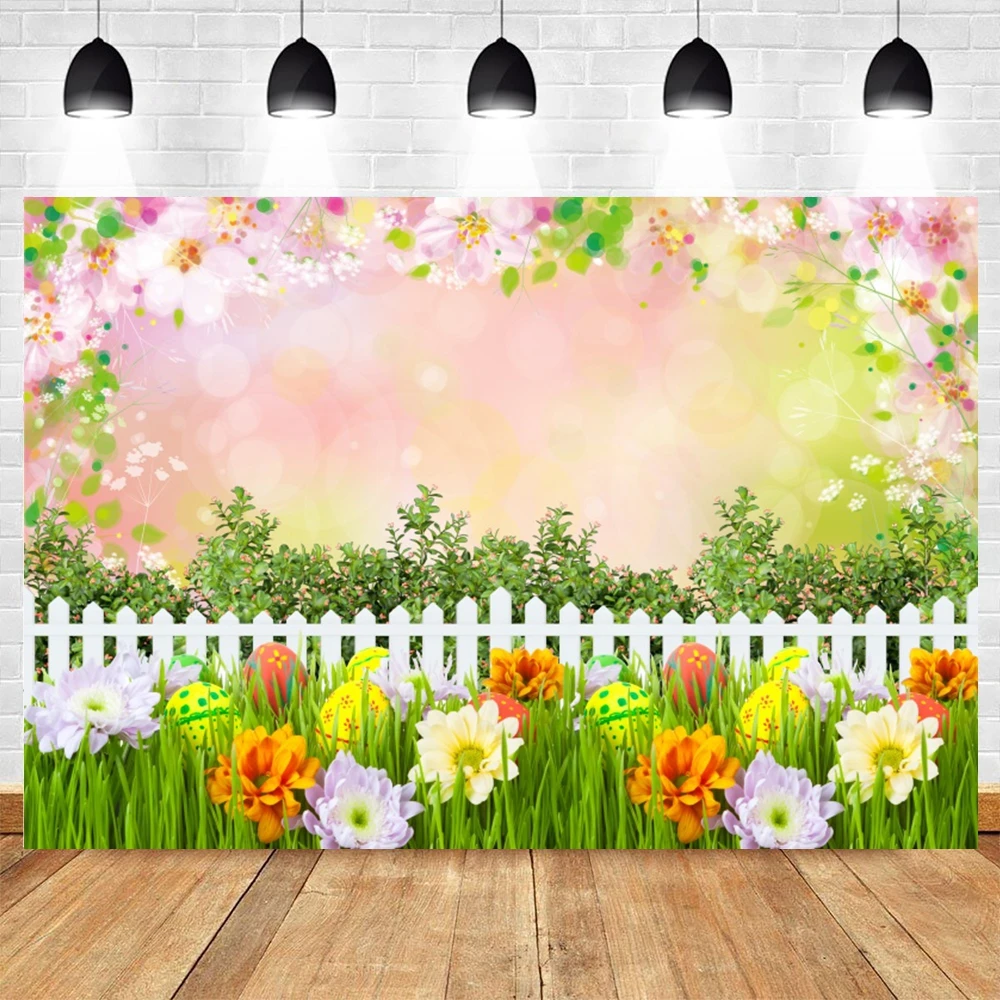 Spring Yard Garden Photography Backdrop Fence Sunflower Flowers Field Baby Shower Kids Portrait Background Photo Studio Props