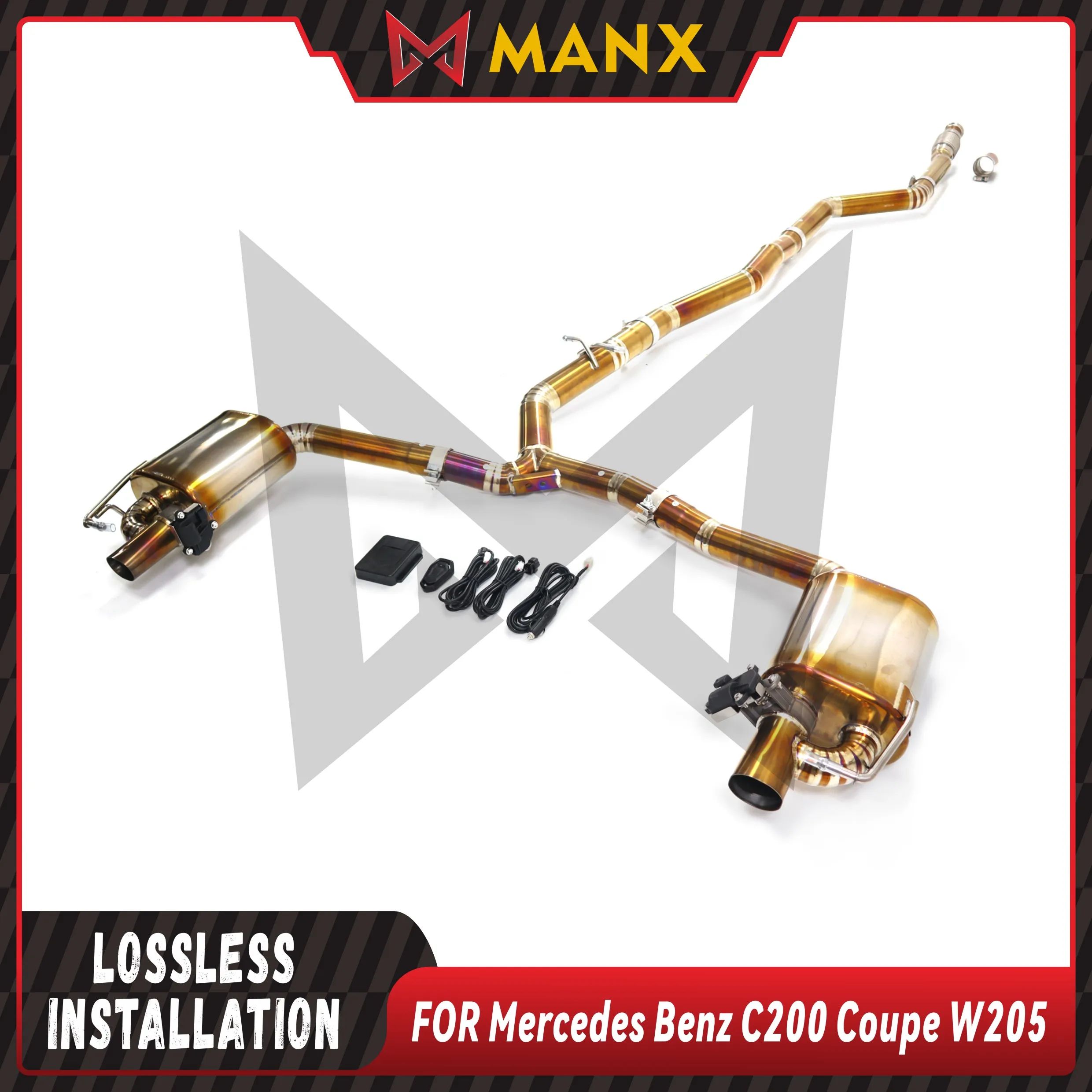 MANX Ti alloy Catback Suitable for Mercedes Benz C200 Coupe W205 Performance Exhaust System Muffler With Valve