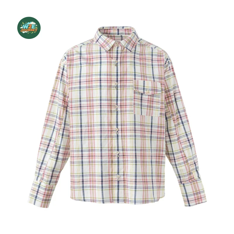 W2EJOURNEY EU US Size Luxury Quality Work Shirt Outdoor Wear Trendy Retro Oversize Plaid Long Sleeve Shirt For Men Women