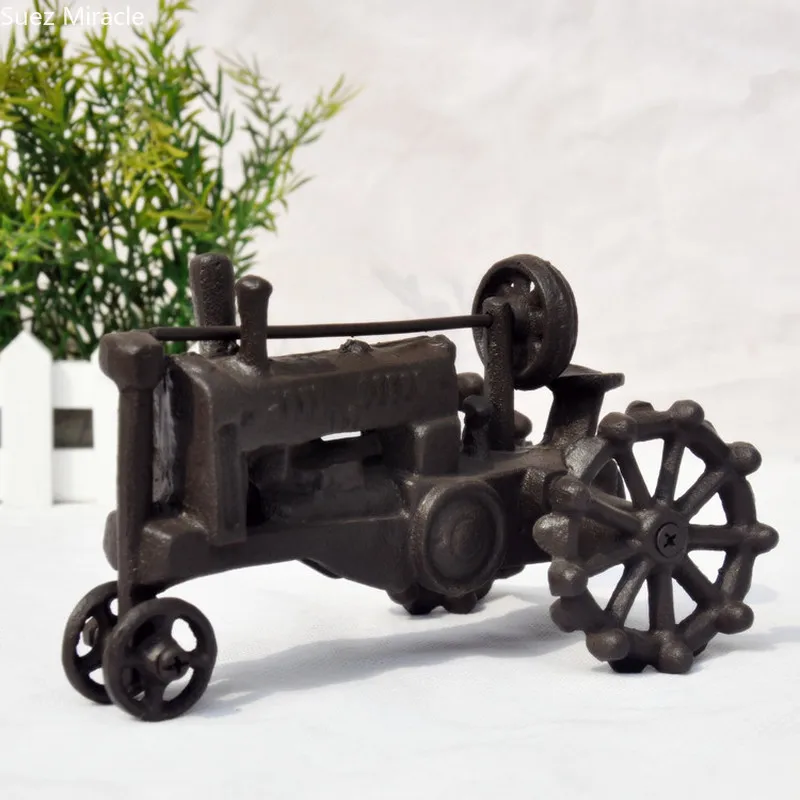 Cast Iron Tractor Decorations for Balcony, Living Room, Bedroom, Crafts, Creative Home Decor