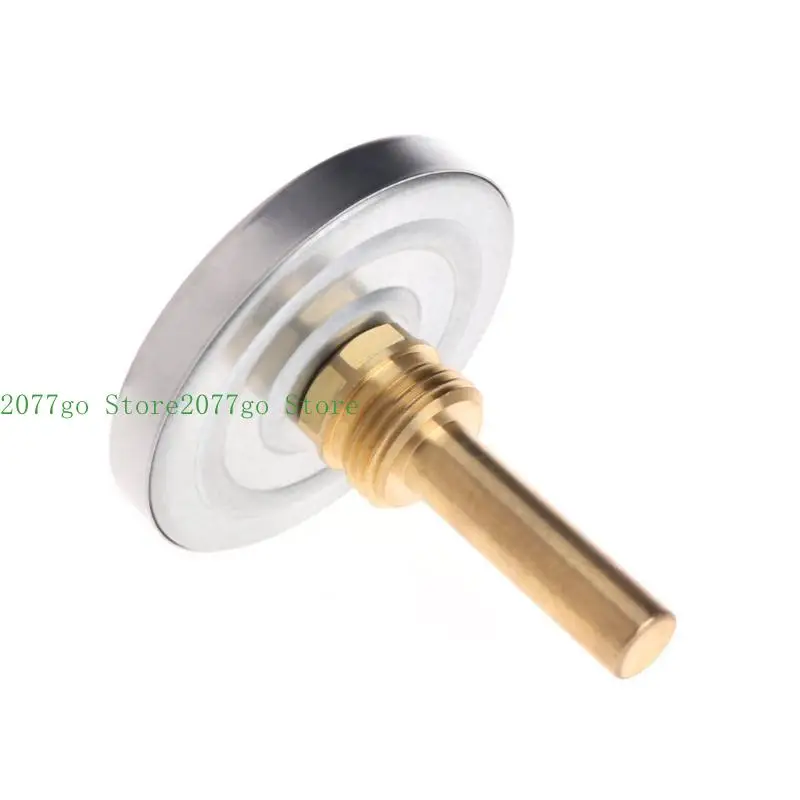 

Y1UD Dial Horizontal Thermometer 63mm Aluminum Temperature Gauge Meter for Liquid