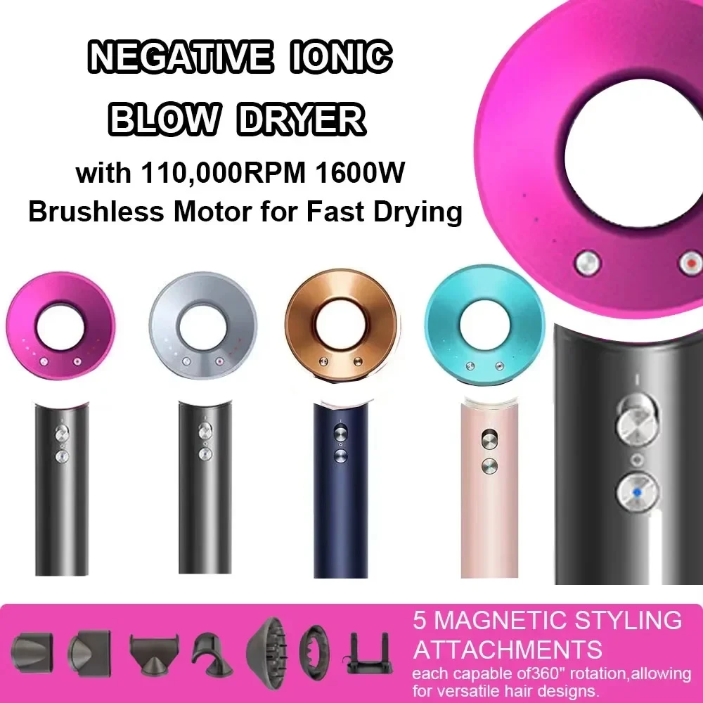 

for EU Negative ion hair dryer with high speed and no blades High power silent and quick drying Portable, suitable for home