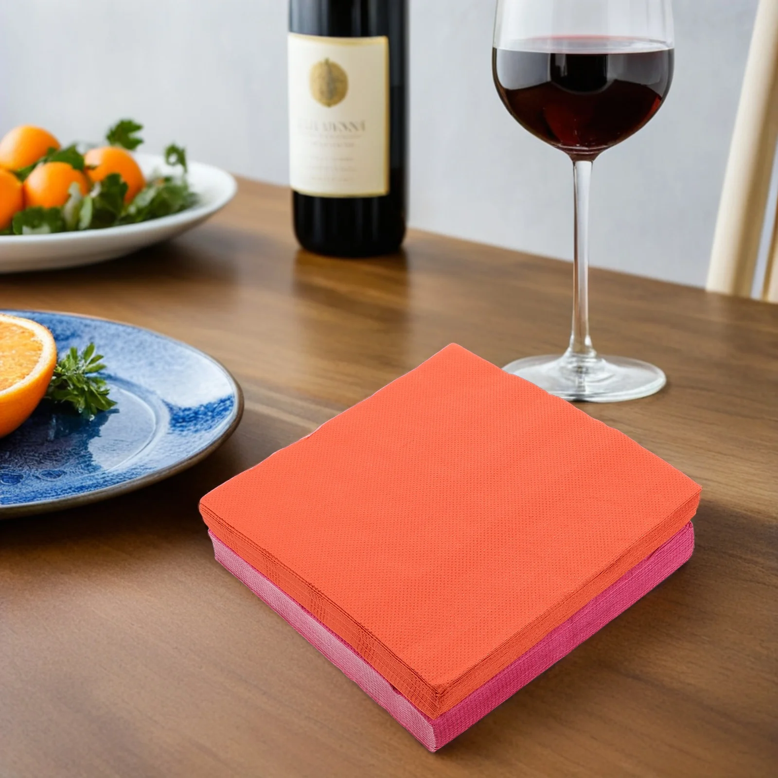 

80Pcs Colorful Disposable Party Napkins Rose Pink Orange Decorative Paper Napkins Birthday Wedding Bathroom Table Decorations