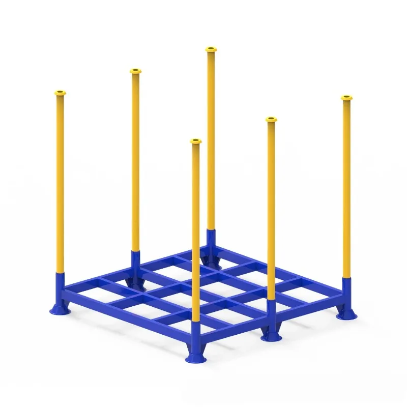 Six-column cylindrical tube stacking frame