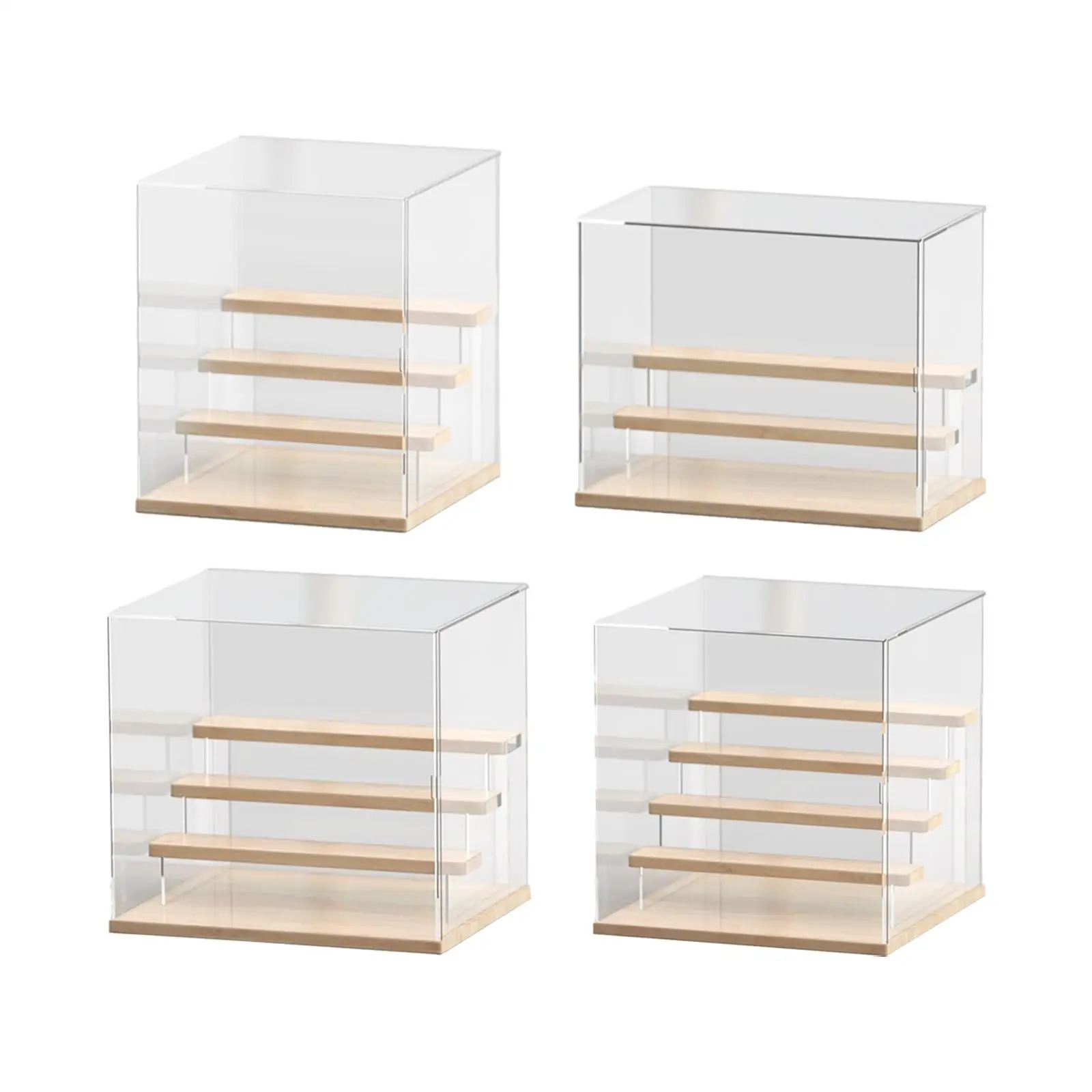 Clear Acrylic Figure Display Case Showing Cabinet Collectibles Toy Display Box for Study Room Bedroom Office Living Room Home