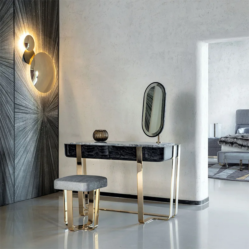 

Customizable Italian light luxury dresser, high-end luxury villa, large apartment, master bedroom, makeup table, high-end model