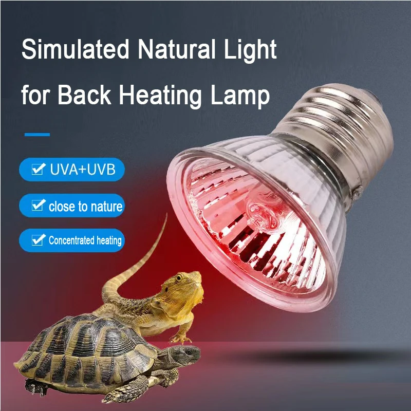 Lampe de reptile 25/50/75W UVA + Uremboursable 3.0, ampoule chauffante pour animaux de compagnie tortue se prélasser, ampoules UV amphibiens lézards, régulateur de température