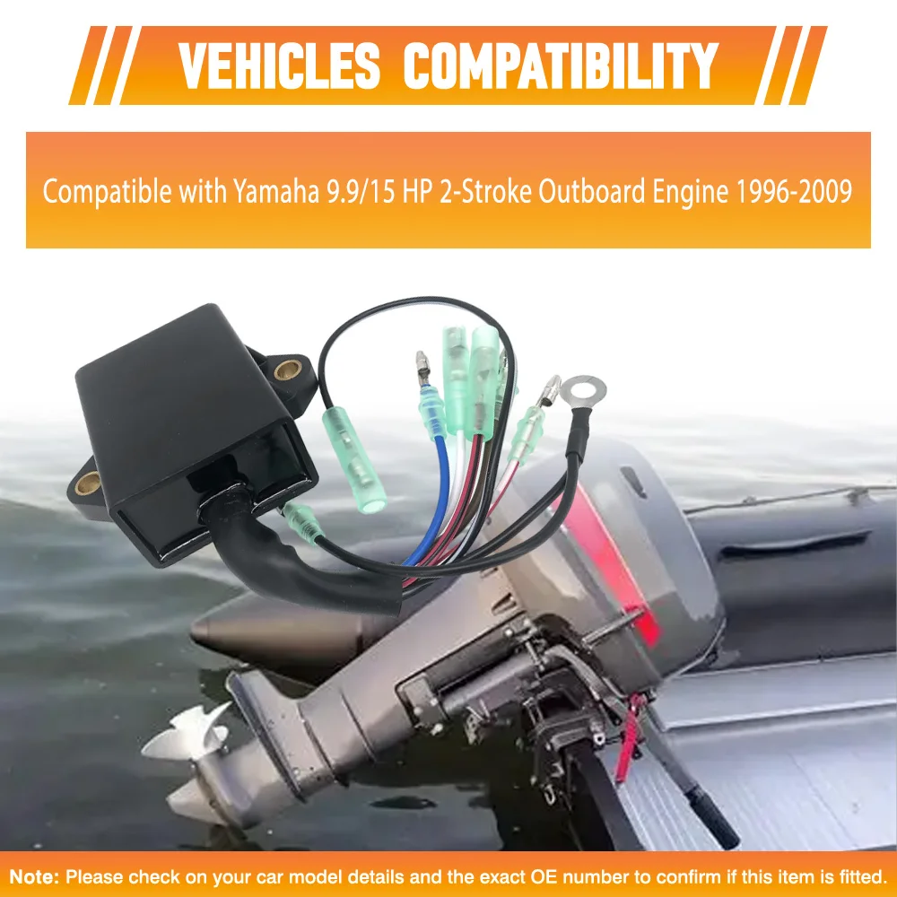 For Yamaha 9.9/15HP 2-Stroke Outboard Engine 1996-2009 Ignition CDI Module Box Replacement 63V-85540-00-00 63V-85540-00 117-6301