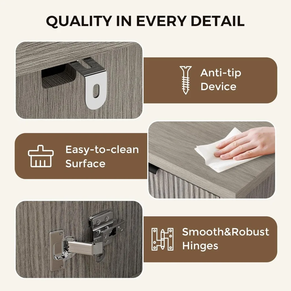 خزانة جانبية للبوفيه مع مساحة تخزين، وخزائن جانبية لبار القهوة Credenza مع أرفف قابلة للتعديل، ووحدة تحكم بوفيه