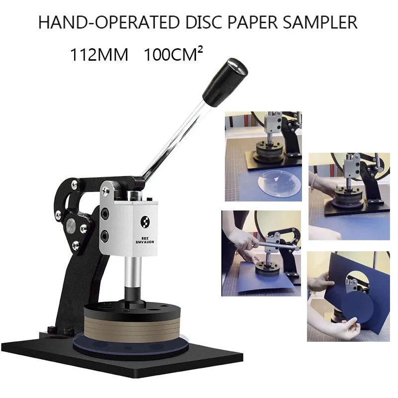 

Hand Press Round Sampler Manual Diameter 112MM Circle Sampling Cutter Film Paper Cloth Sampling Cutting Machine 100CM2 Home-Use