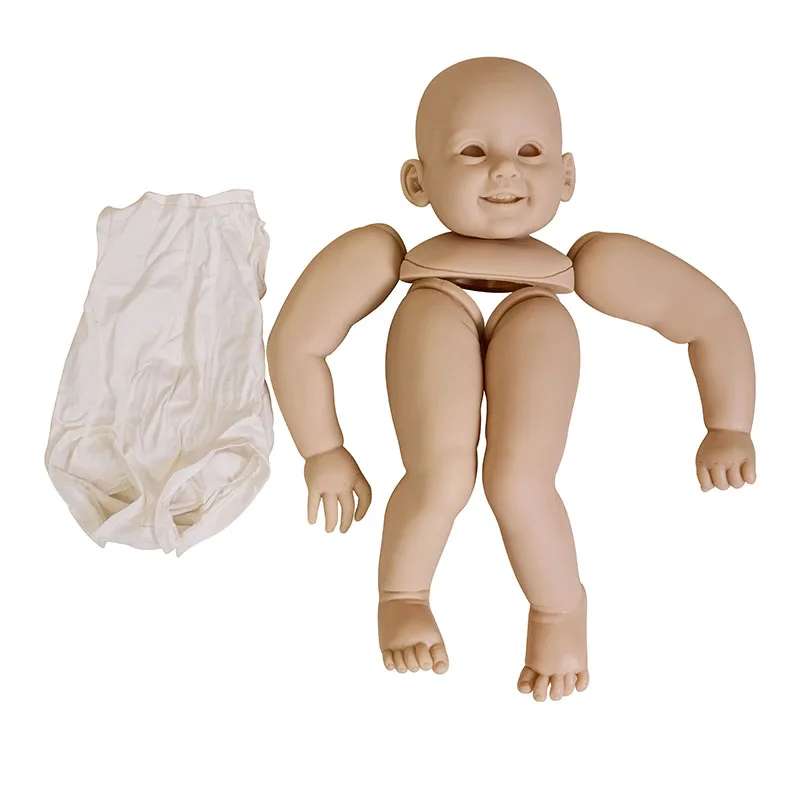 28inch Cammi with Cloth Body and Connectors Unpainted Unfinished Doll Parts DIY Blank Reborn Vinyl Doll kit