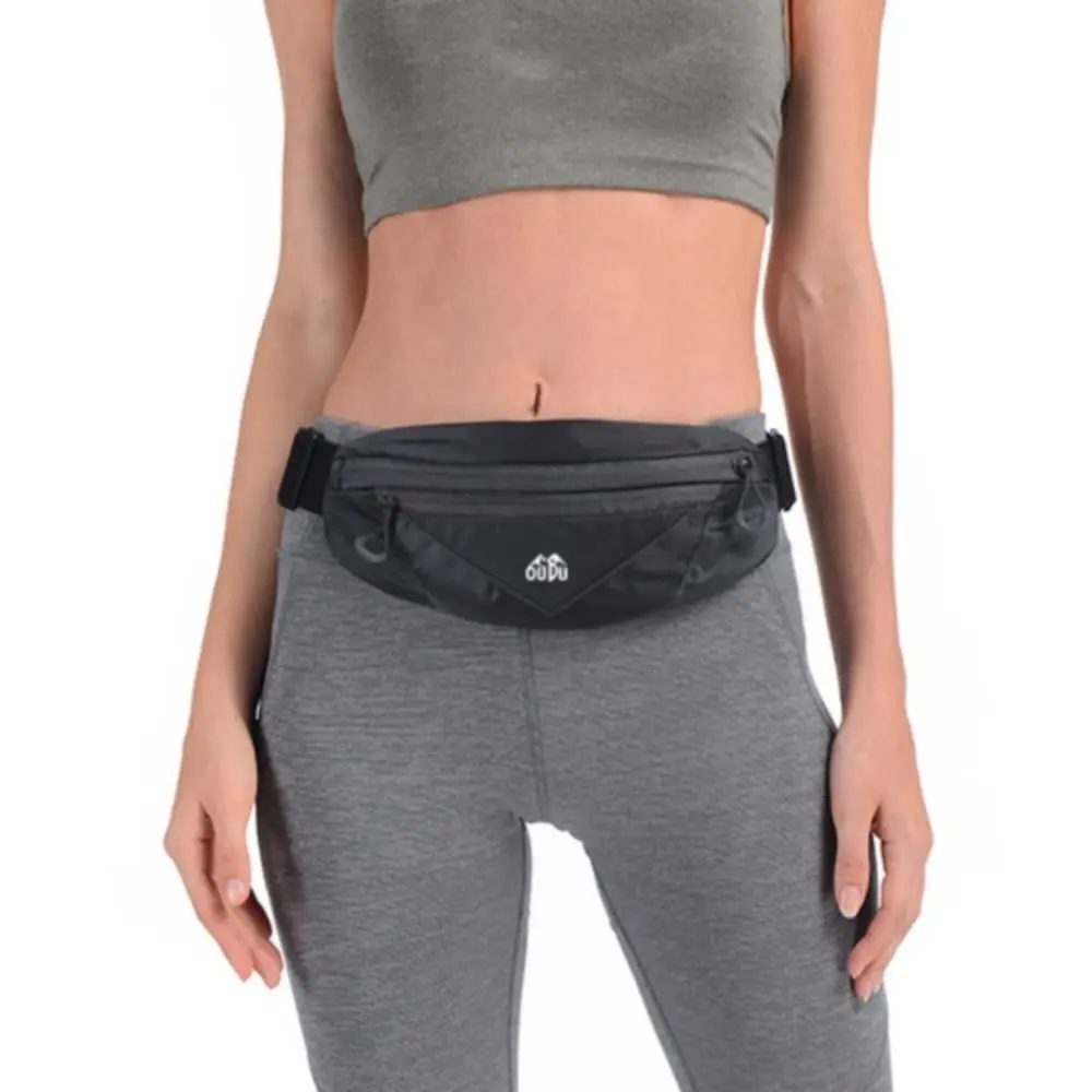 Ultra-Thin Sports Waist Bag Adjustable Double Zipper Pocket Mobile Phone Waist Bag Portable Breathable Running Waist Bag Running