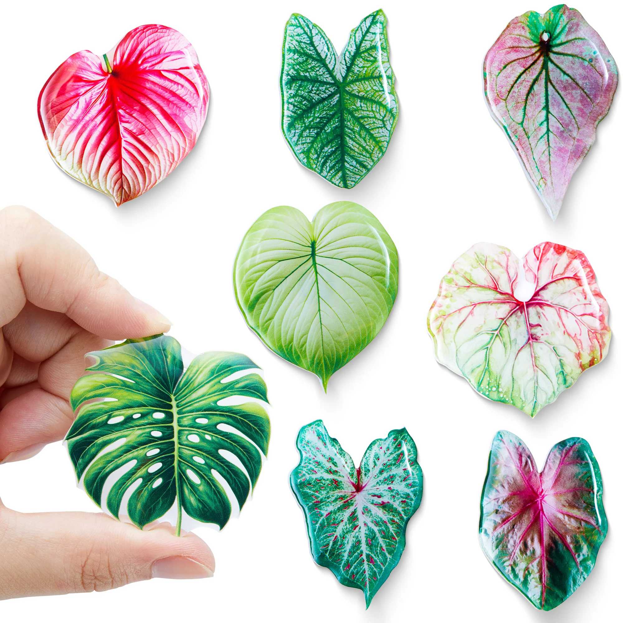 8 Pcs Leaf Refrigerator Magnets - Creative Simulation Plant Leaf Refrigerator Magnets for Home and Office Whiteboard Decoration