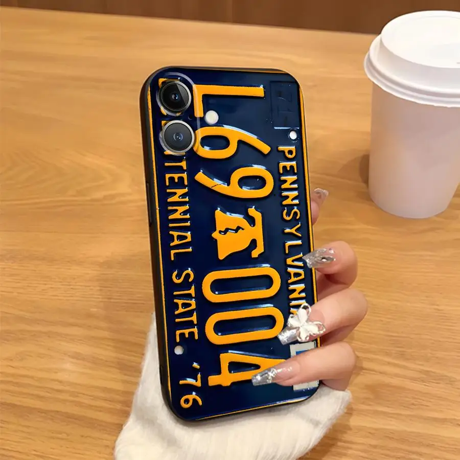 Funda Phone Cover Case for Apple iPhone 17 Pro Max 17e 12 15 Pro 7 8 Air 13 XR XS MAX 16 14 11 Yellow License Plate Art view 6