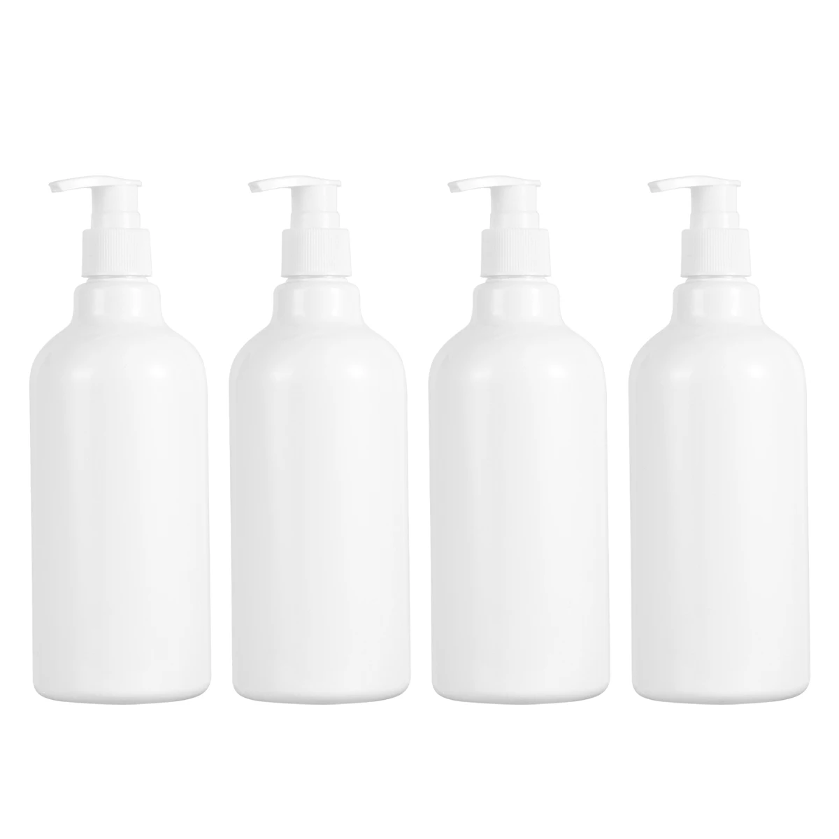 

4pcs 500ml Square Bottles White Press Pump Shampoo Dispenser Eco Friendly Reusable Travel Lotion Hand Soap Liquid Bottle