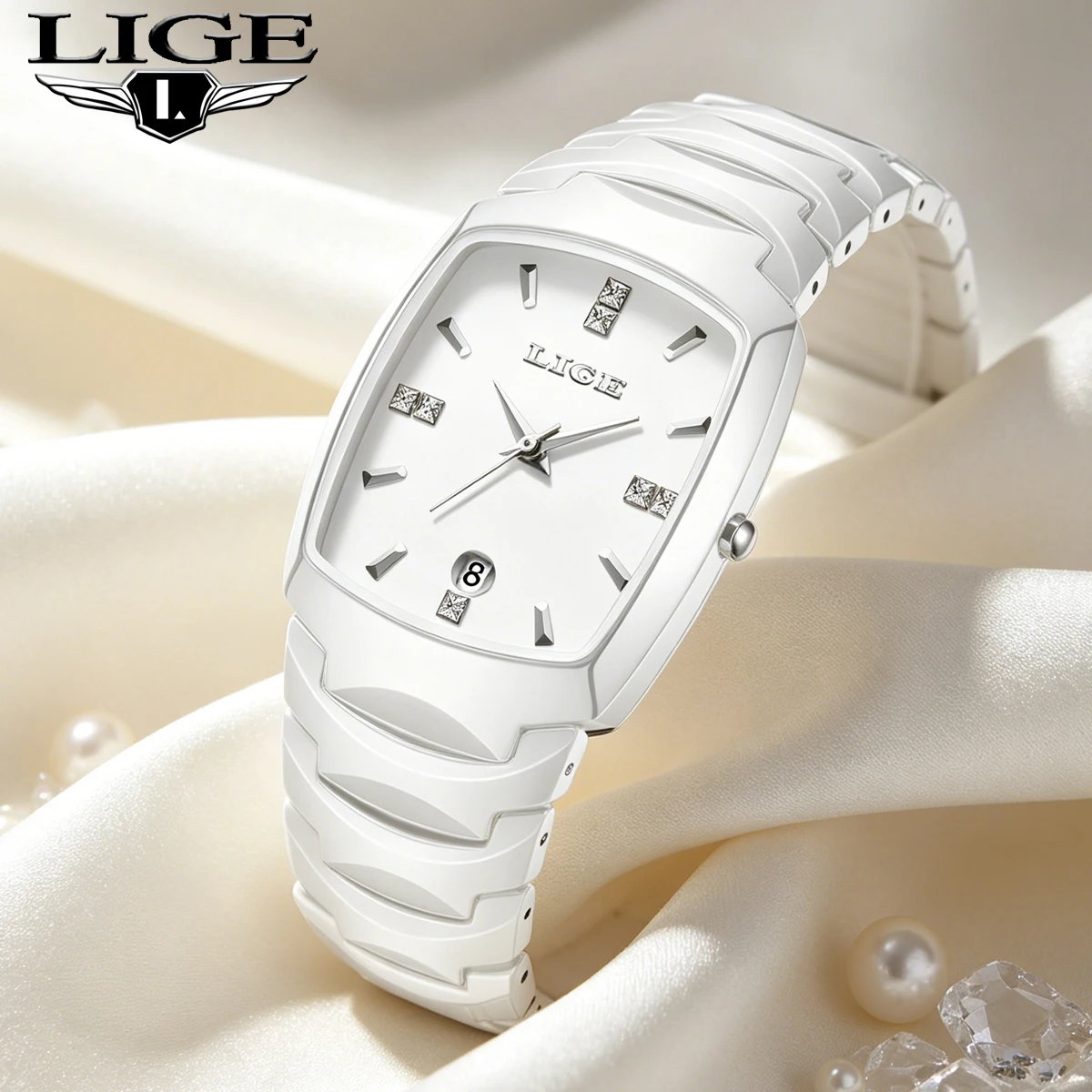 LIGE Fashion Luxury Woman Watch Simple Elegant Stainless Steel Casual Quartz Watches for Women Calendar Ladies Romantic Gift New
