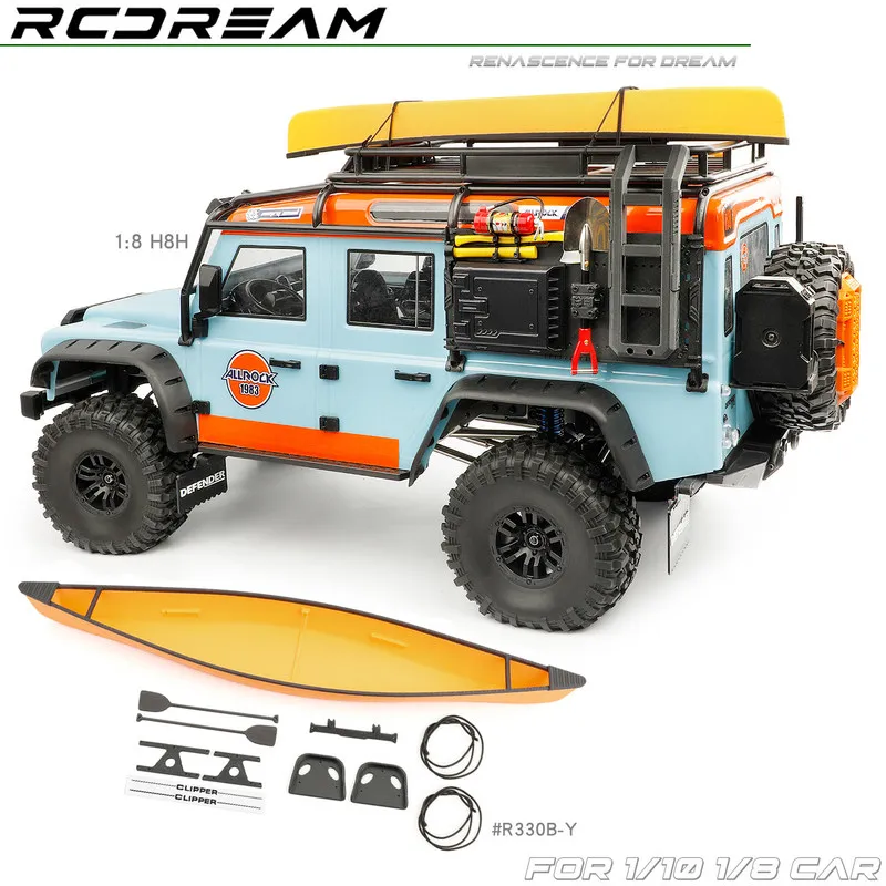 RCDream 1/10 1/8 Simulation Wooden Canoe Kayak Boat Roof Top Decor for RC Crawler Car Scale Model Accessories Miniature