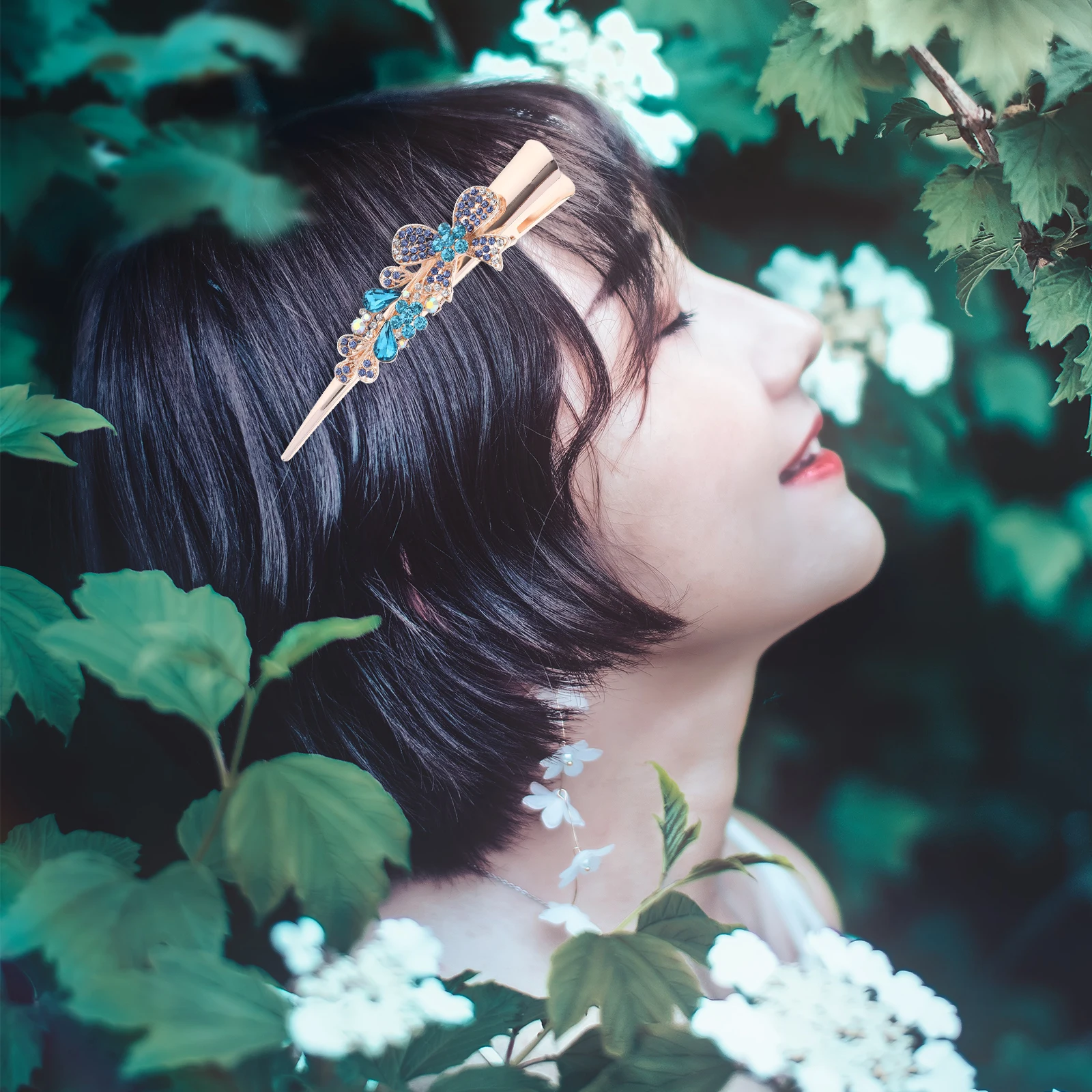 

Crystal Alligator Clips Vintage Duckbill Barrette Large Rhinestone Hair Accessories For Women Fine Thin Hair Decoration