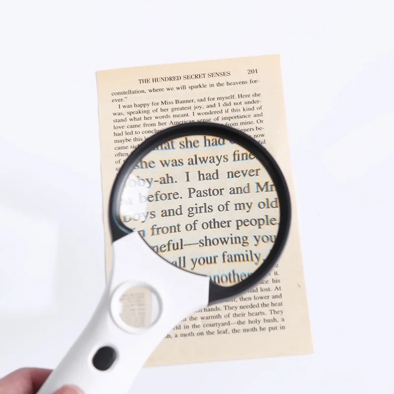 

3X45X Magnifier Dual Lens 4Led Cash Detector Handheld Magnifying Glass High-Definition Elderly Reading Newspaper