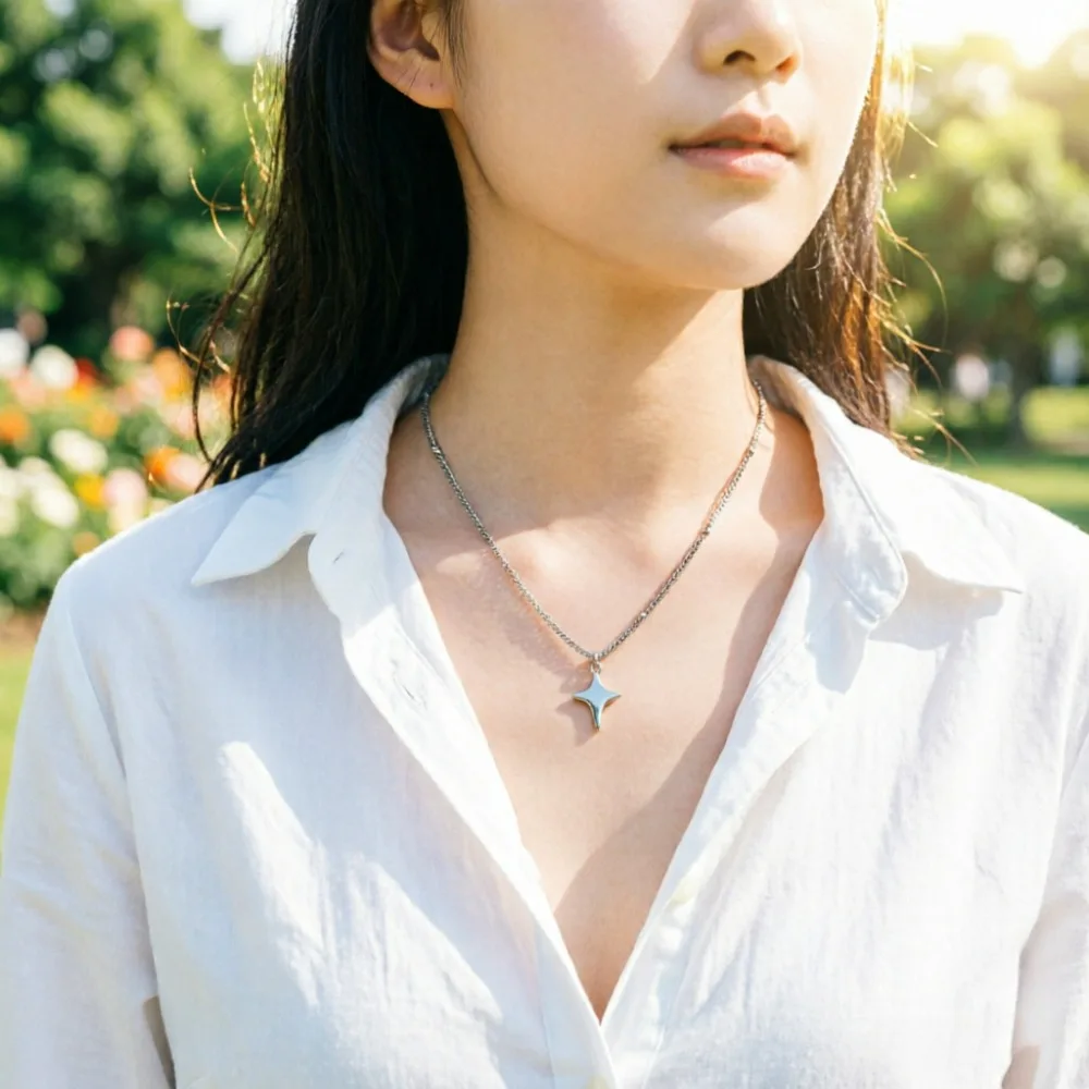 New Trendy Star Hollow Pendant Necklace Simple Chain Choker for Women Men Party Fashion Jewelry Accessories 2026 Gifts