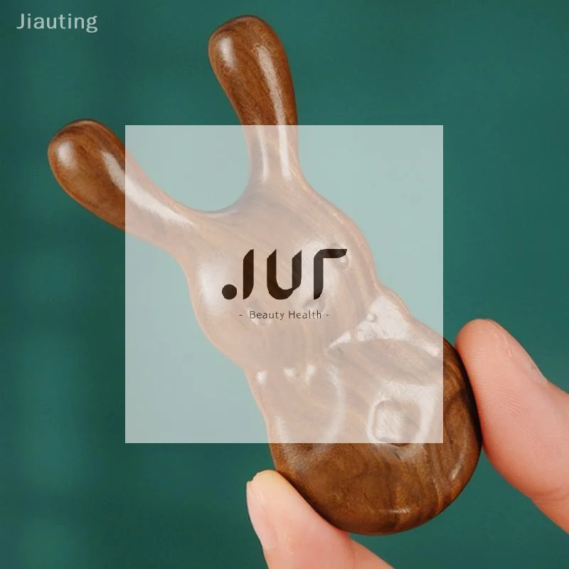 Sandalwood Cute Rabbit Massage Comb Head Face Nose Eye Neck Scraping Comb Anti-static Acupoint Meridian Massage Comb