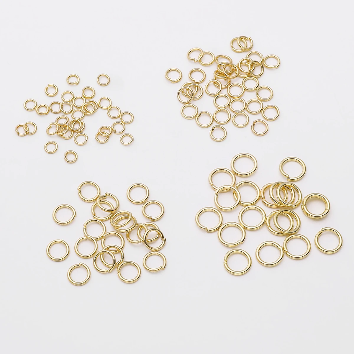 

50/100Pcs 3/4/5/6mm 14K Gold Plated Color Split Ring Open Single Loops Jump Rings Connectors for DIY Jewelry Making Findings