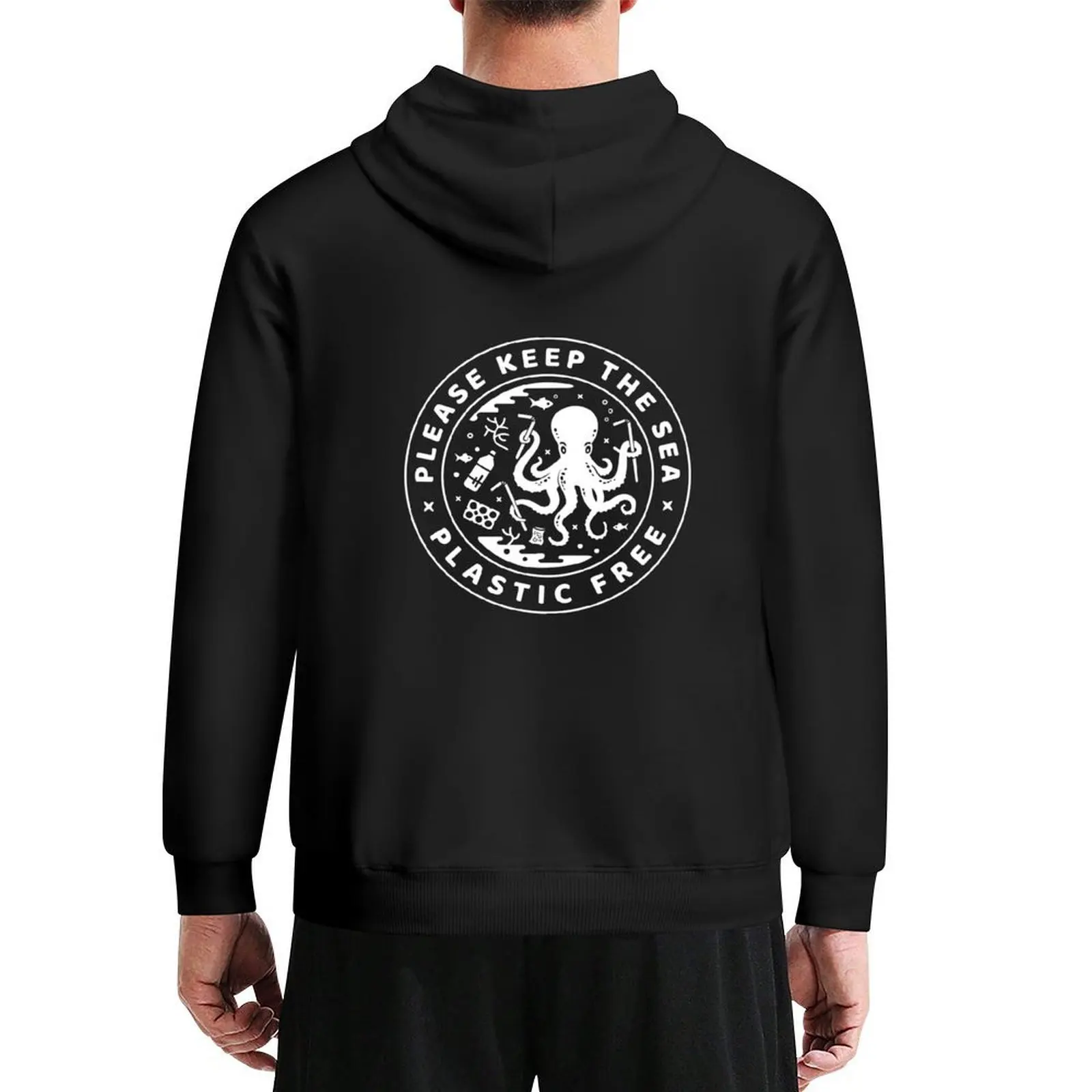 

Please Keep the Sea Plastic Free. Octopus. Hoodie men's coat male clothes men's clothes men's clothing mens hoodie