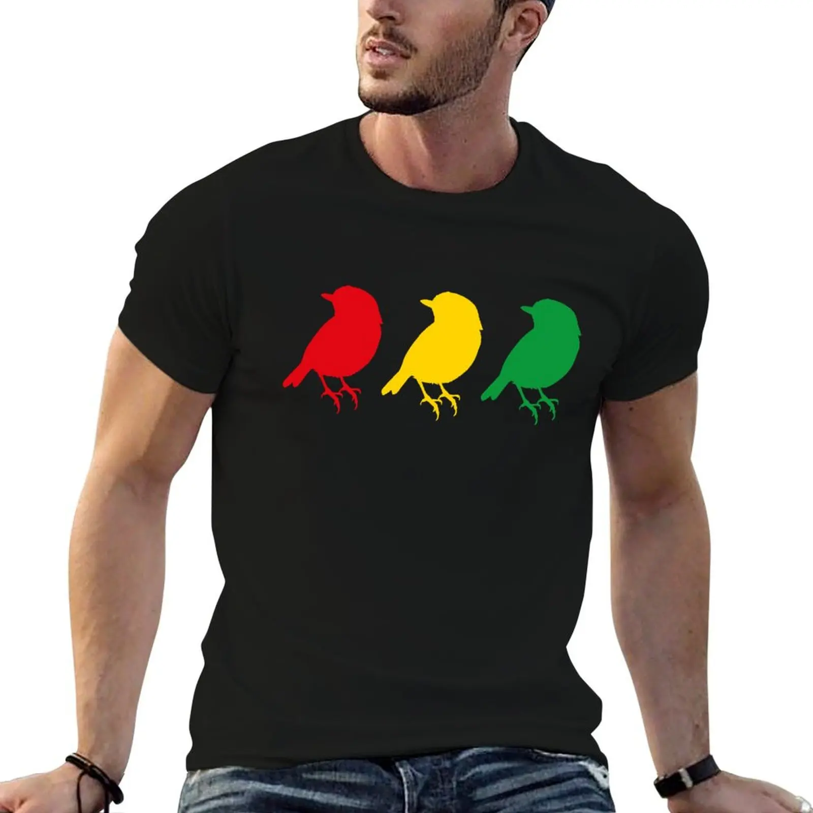 

Colors Song T-Shirt - 3 Birds man t little tshirt Birds Three anime Rasta Bob for anime shirts