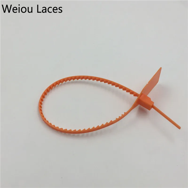 Weiou Disposable Plastic Seals Woven Braided Bags Sealing Red Strips Zip Tie Lock System For Sneakers Colorful Shoe Accessories