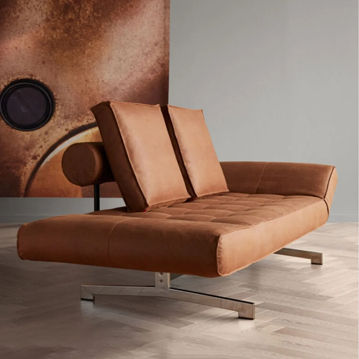 Fabric sofa bed small apartment backrest single foldable dual-use